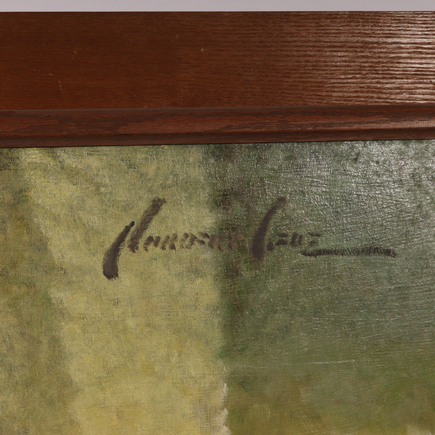 Norbert Lenz, Ohio (1900 - 1992), abstract still life, oil on masonite, 48"H x 36"W (sight), 56"H x 44"W (frame)