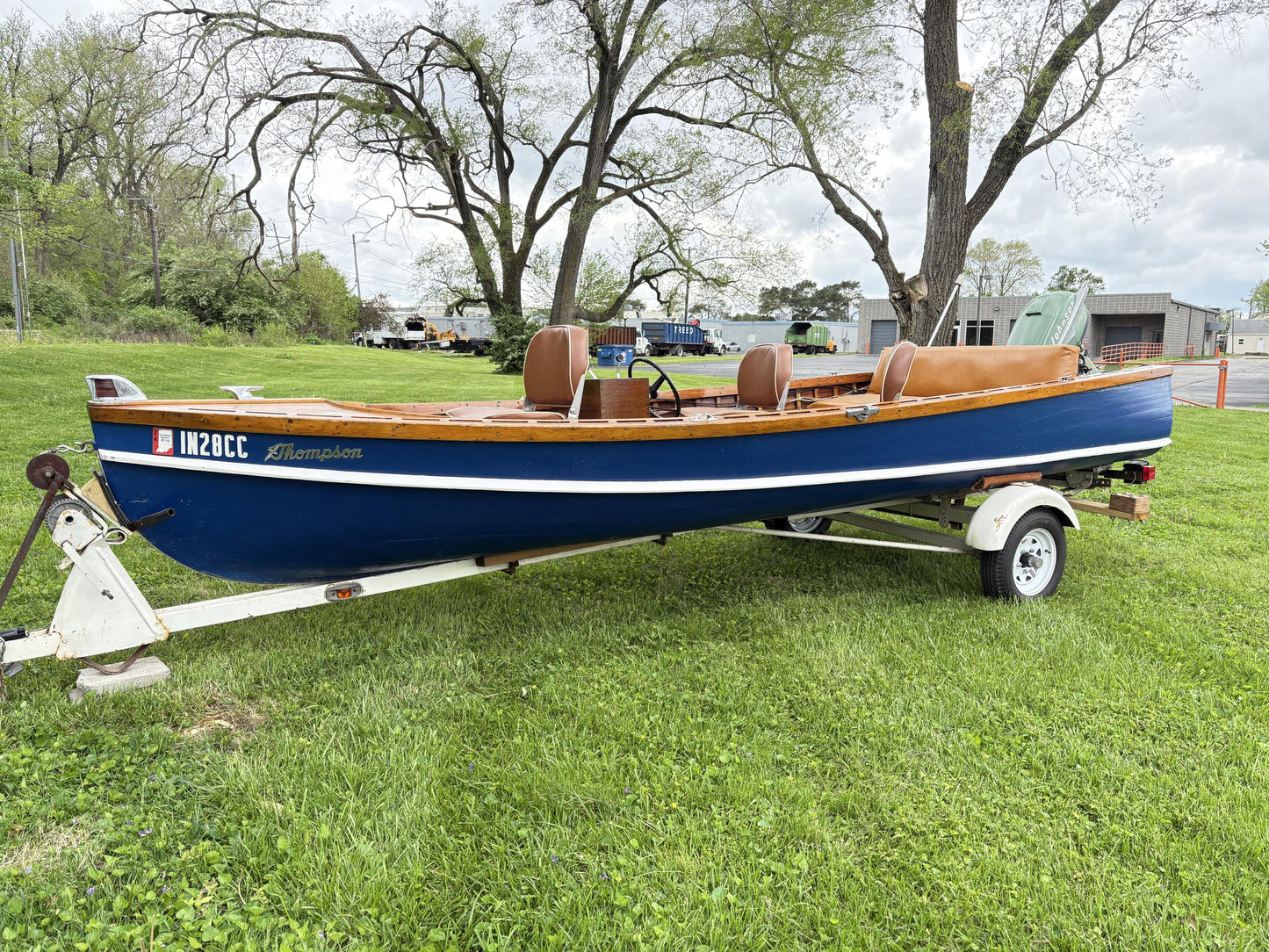 1956 Thompson Classic Wooden Boat & Accompanying Trailer