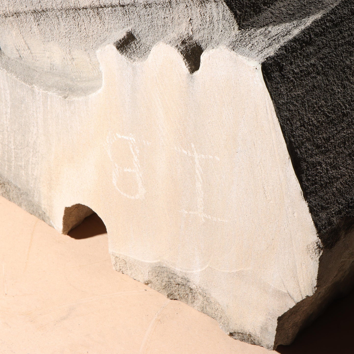 Quatrefoil floral rosette foliate relief border block roundel end piece; 1920s Harlem, New York, Gothic Style Architectural Limestone Facade Carving 17 1/2"H x 14 3/4"W