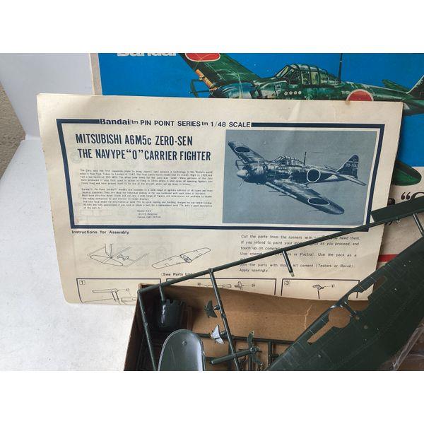 Bandai Mitsubishi Type "O" A6M5C ZERO - 1/48 Scale, Movable Undercarriage, Fine Interior Detail