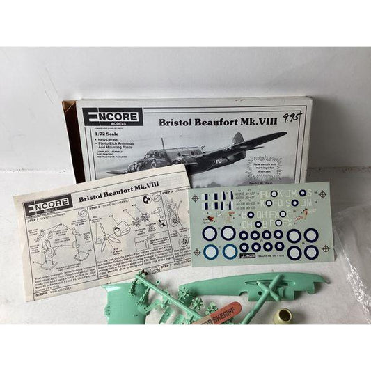 Encore Models Bristol Beaufort Mk.VIII - 1/72 Scale, Photo Etch Antennas, New Decals