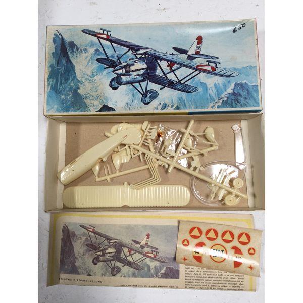 Fiat Model Airplane Kit - Biplane, Assembly Required, Vintage