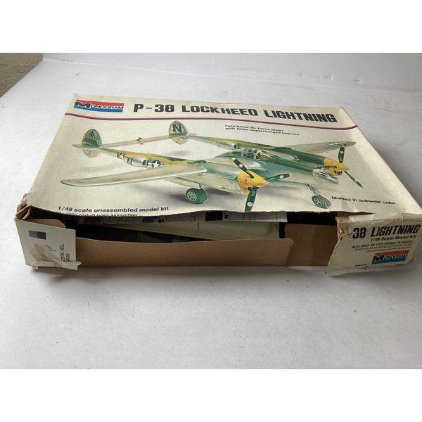Monogram P-38 Lockheed Lightning, 1/48 Scale, Unassembled Model Kit