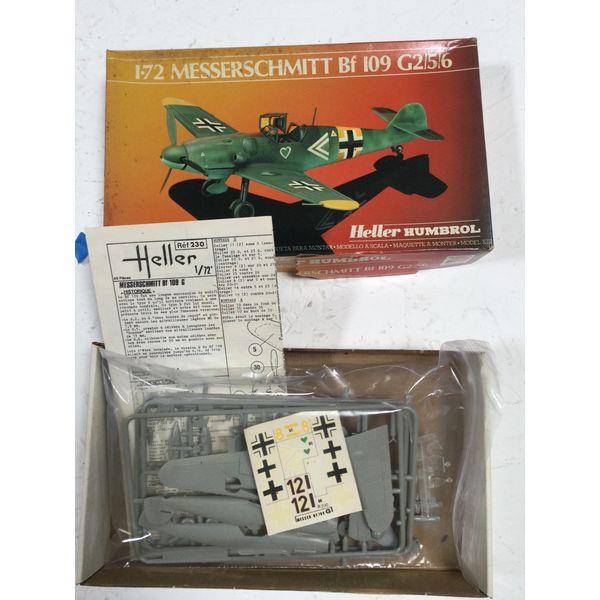 Heller Messerschmitt Bf 109 G2/5/6 - 1/72 Scale Model Kit, Unassembled, Decals Included