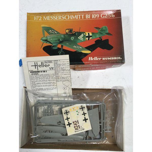 Heller Messerschmitt Bf 109 G2/5/6 - 1/72 Scale Model Kit, Unassembled, Decals Included