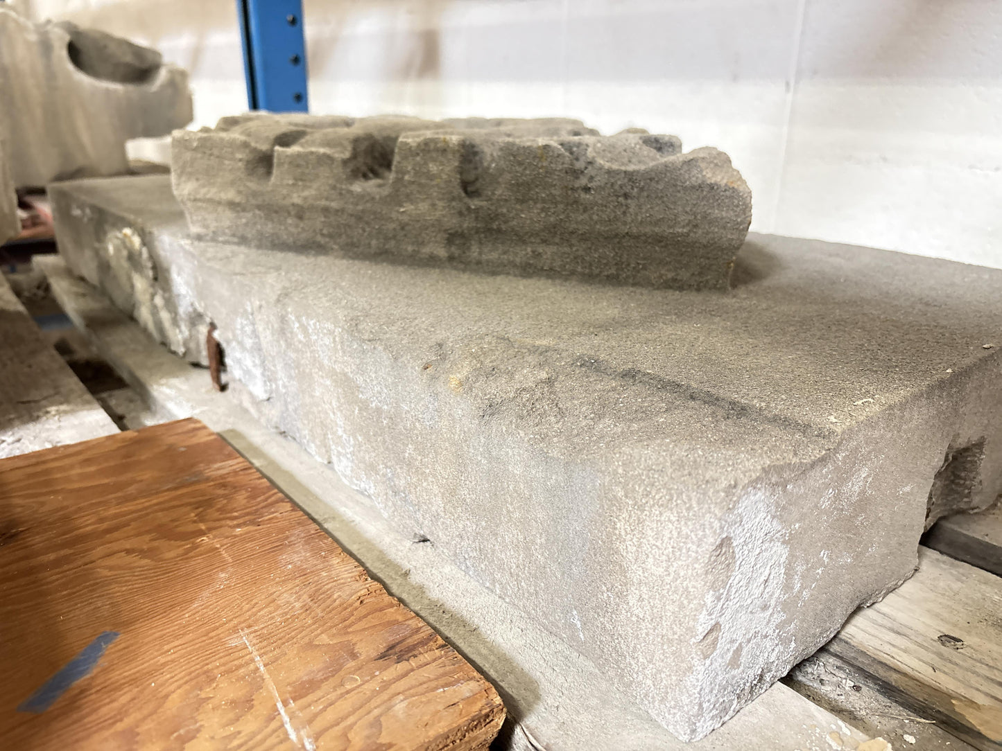 Quatrefoil floral diamond rosette foliate relief border slab; 1920s Harlem, New York, Gothic Style Architectural Limestone Facade Carving
