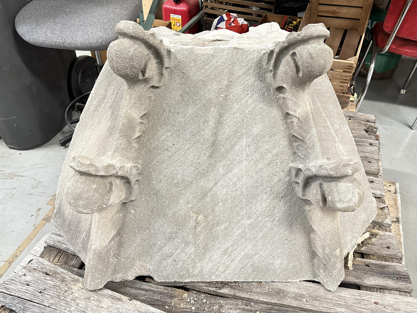 Gothic cornerstone; 1920s Harlem, New York, Gothic Style Architectural Limestone Facade Carving