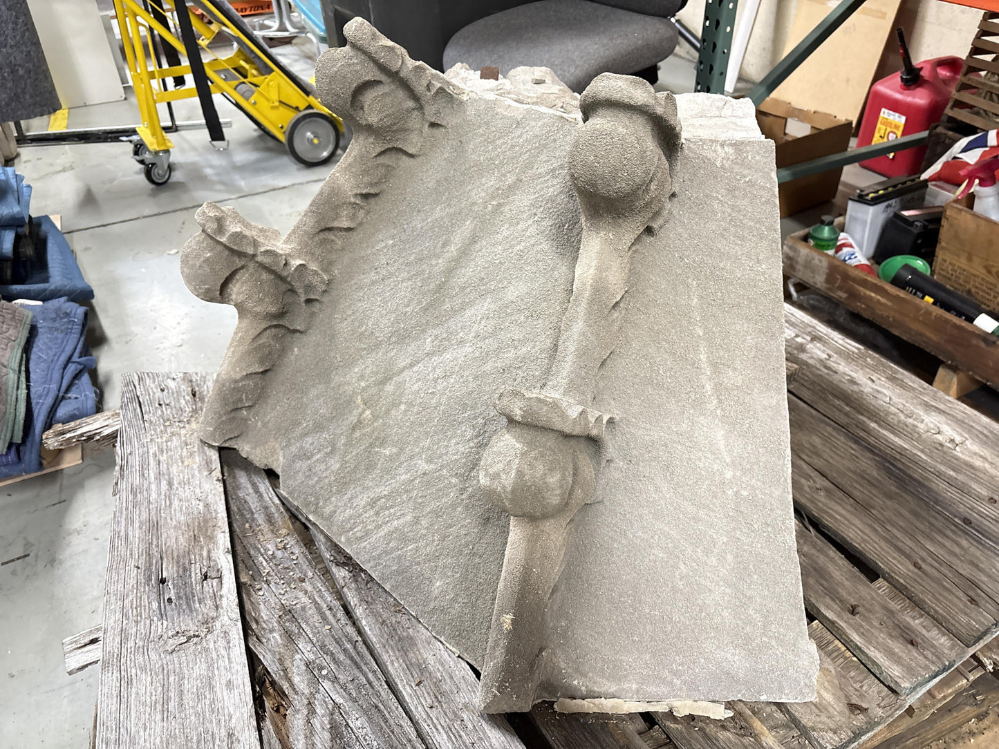 Gothic cornerstone; 1920s Harlem, New York, Gothic Style Architectural Limestone Facade Carving