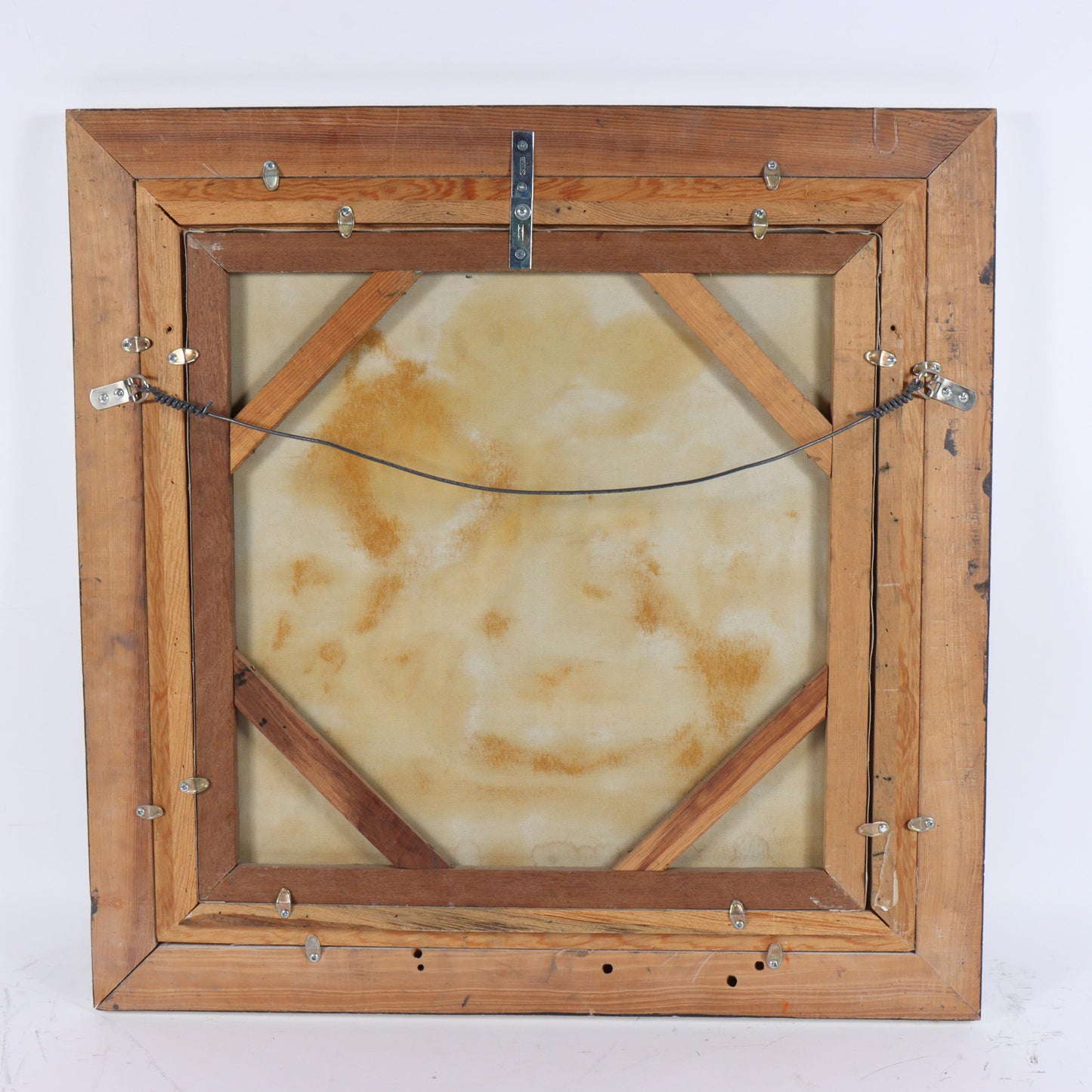 Van Thuyet, Vietnamese (b.1954), abstract with mirror, oil on canvas, 19 3/4"H x 19 1/2"W(stretcher), 26 3/4"H x 26 3/4"W(frame)