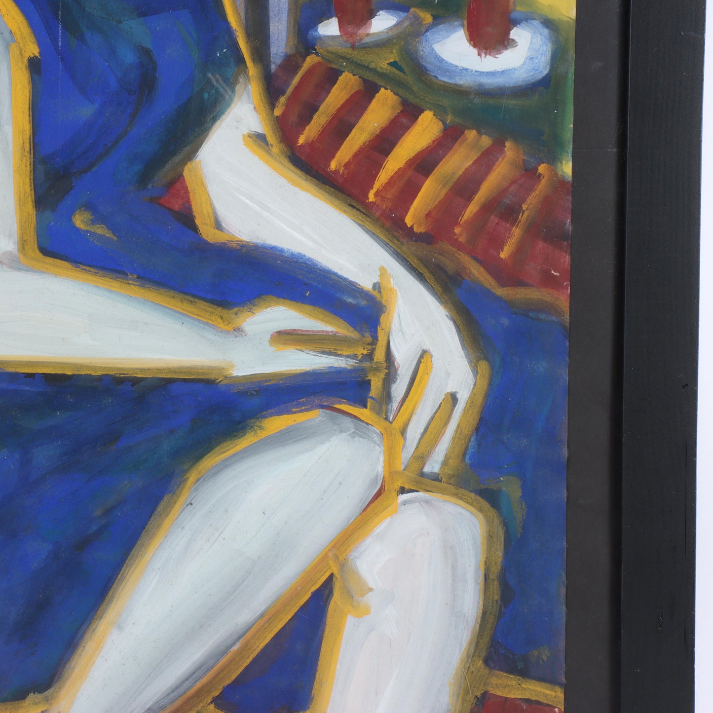 Do Hanh, Vietnamese (b.1955), abstract female portrait, 1999, oil on paper, 30 1/2"H x 21 1/4"W(paper), 35"H x 28 1/4"W(frame)