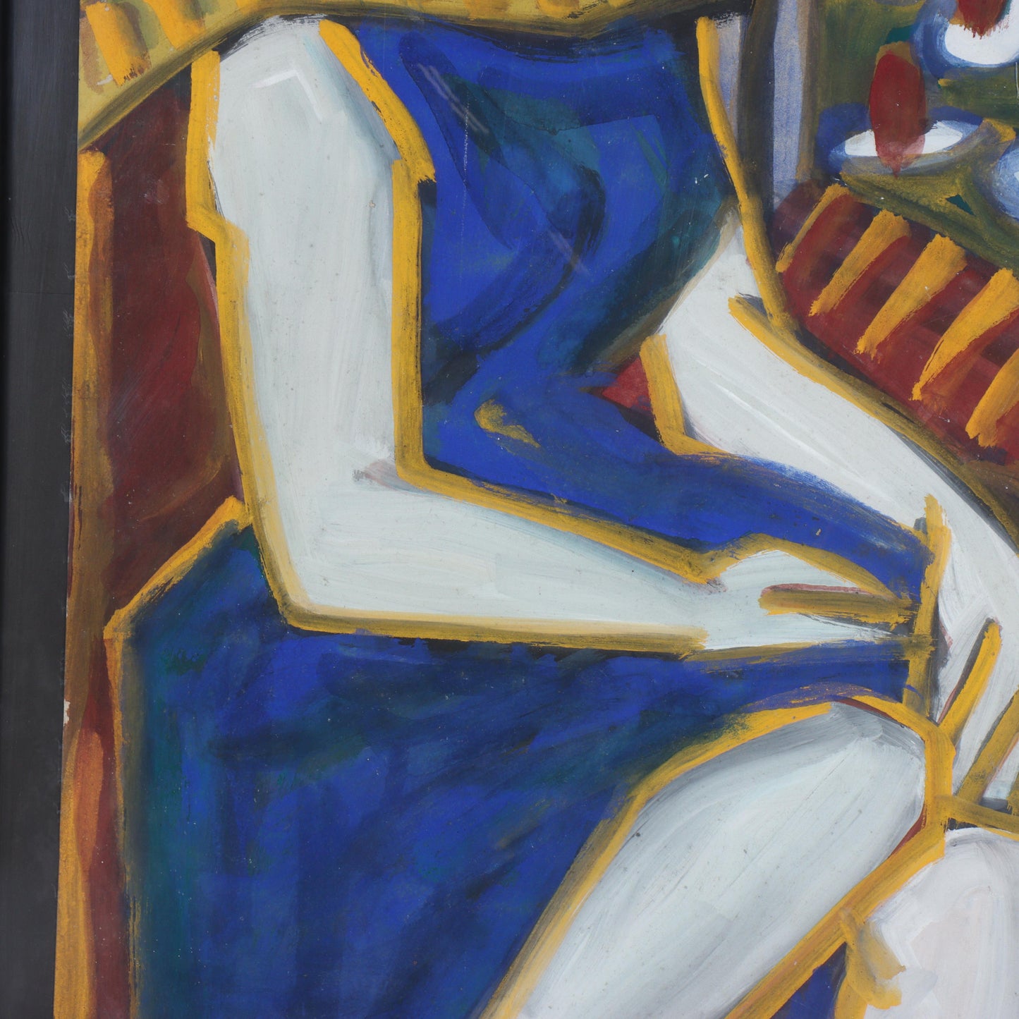 Do Hanh, Vietnamese (b.1955), abstract female portrait, 1999, oil on paper, 30 1/2"H x 21 1/4"W(paper), 35"H x 28 1/4"W(frame)
