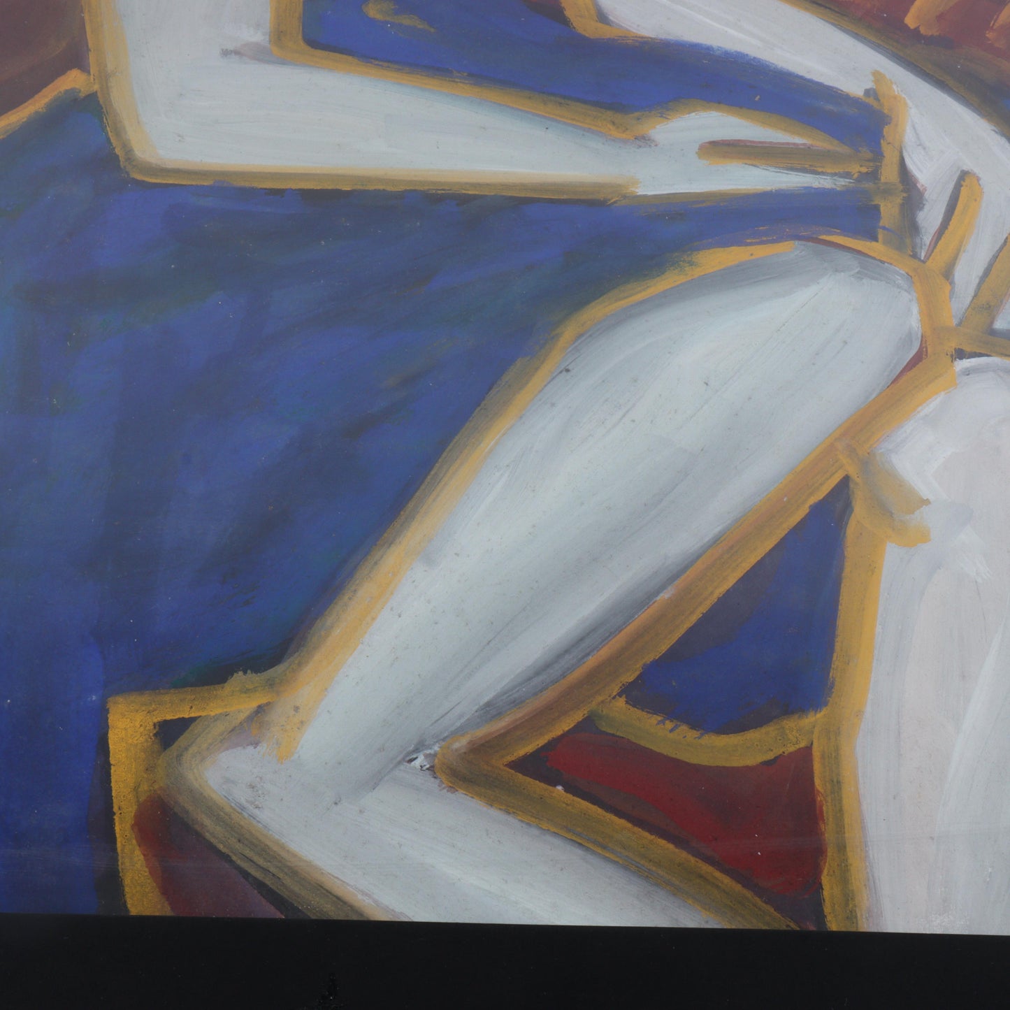 Do Hanh, Vietnamese (b.1955), abstract female portrait, 1999, oil on paper, 30 1/2"H x 21 1/4"W(paper), 35"H x 28 1/4"W(frame)