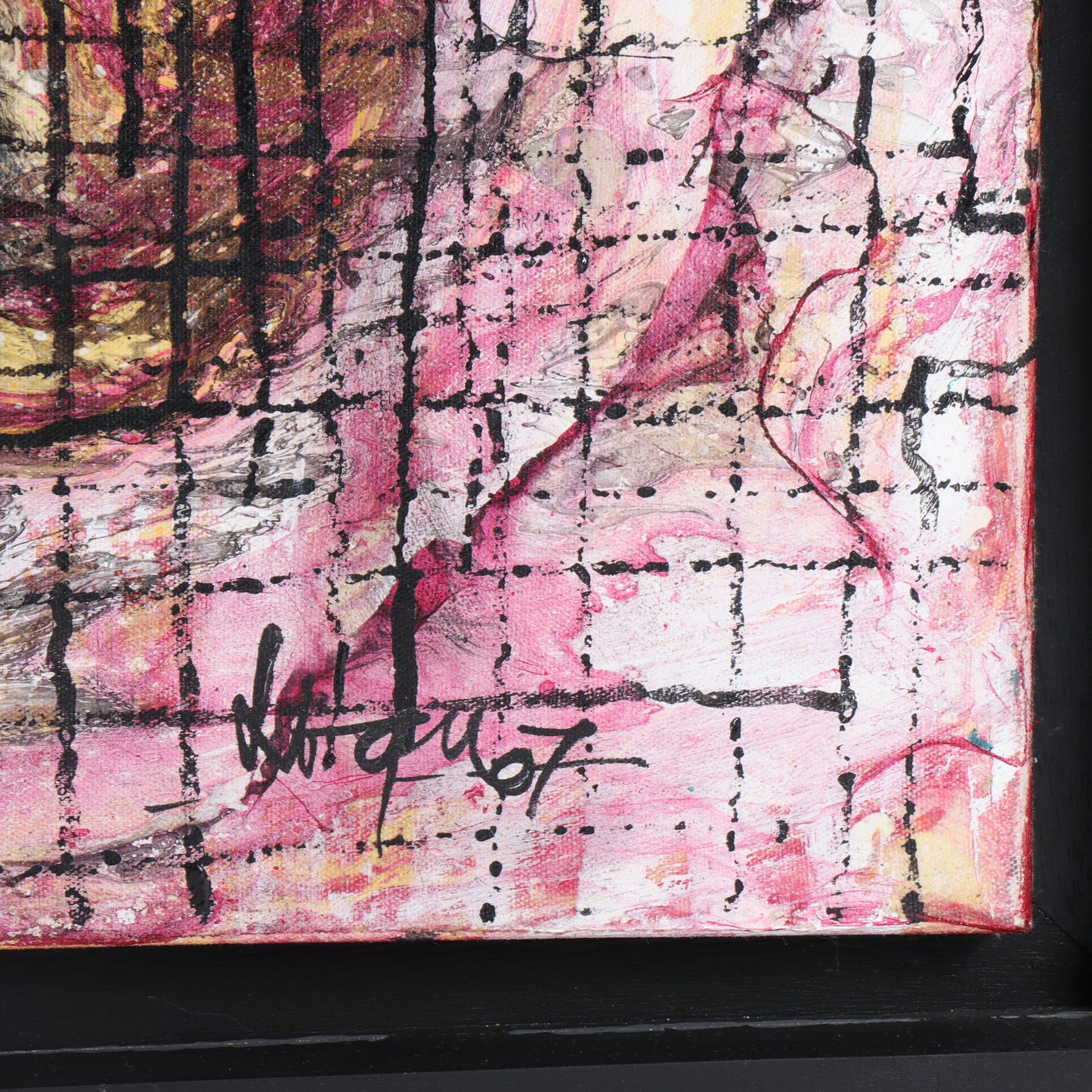 La Ba Quan, Vietnamese (b.1975), abstract, 2007, oil on canvas, 39 1/4"H x 39 1/4"W(stretcher), 46"H x 46"W(frame)