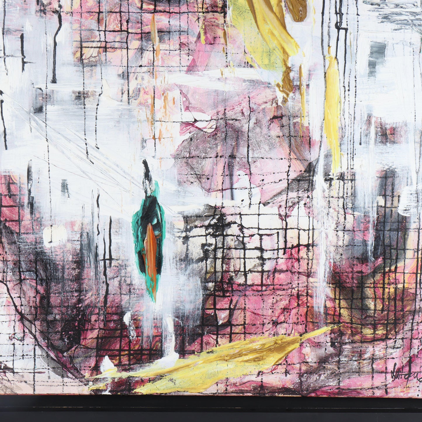 La Ba Quan, Vietnamese (b.1975), abstract, 2007, oil on canvas, 39 1/4"H x 39 1/4"W(stretcher), 46"H x 46"W(frame)