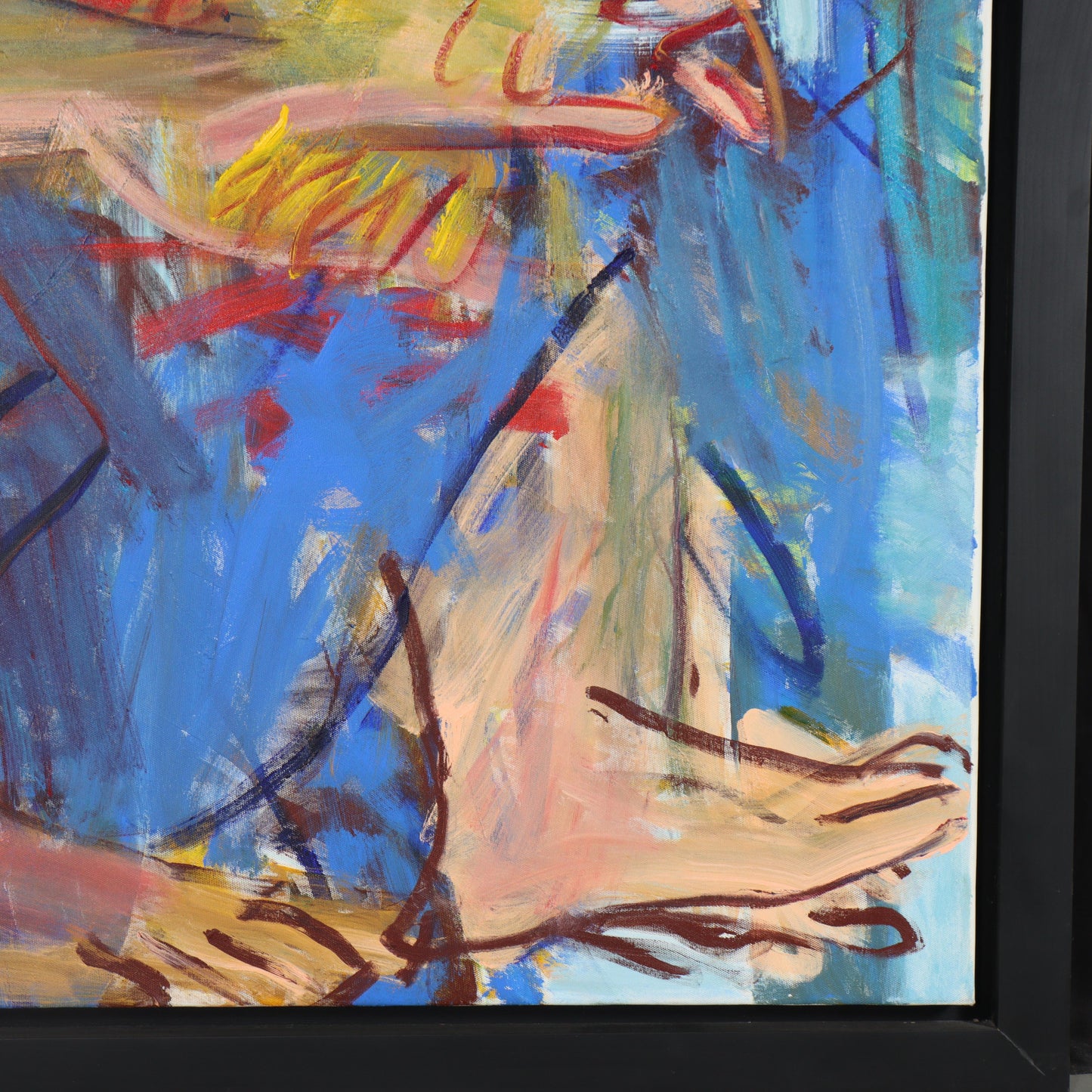 Do Hanh, Vietnamese (b.1955), abstract seated figure, 2006, oil on canvas, 63"H x 63"W(stretcher), 70"H x 70"W(frame)