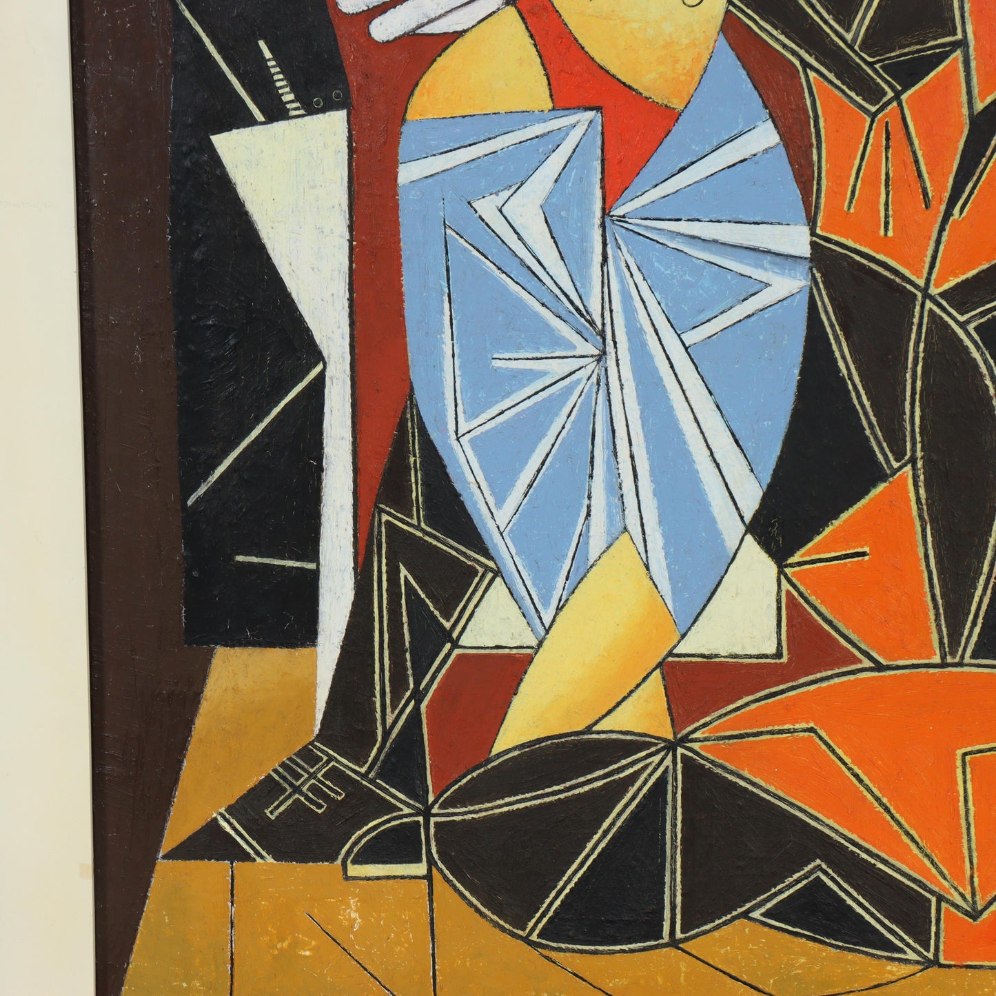 Vu Duc Toan, Vietnamese (b.1962), cubist figures, oil on canvas, 57"H x 36 1/2"W(sight), 64 1/4"H x 43 1/2"W(frame)