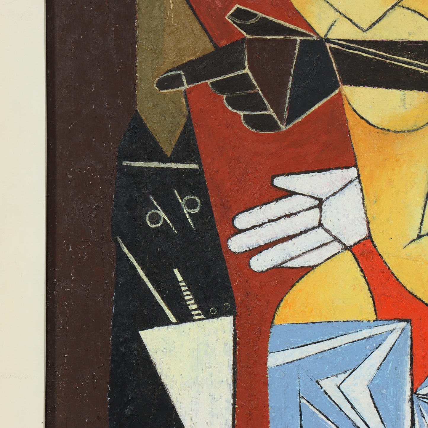 Vu Duc Toan, Vietnamese (b.1962), cubist figures, oil on canvas, 57"H x 36 1/2"W(sight), 64 1/4"H x 43 1/2"W(frame)