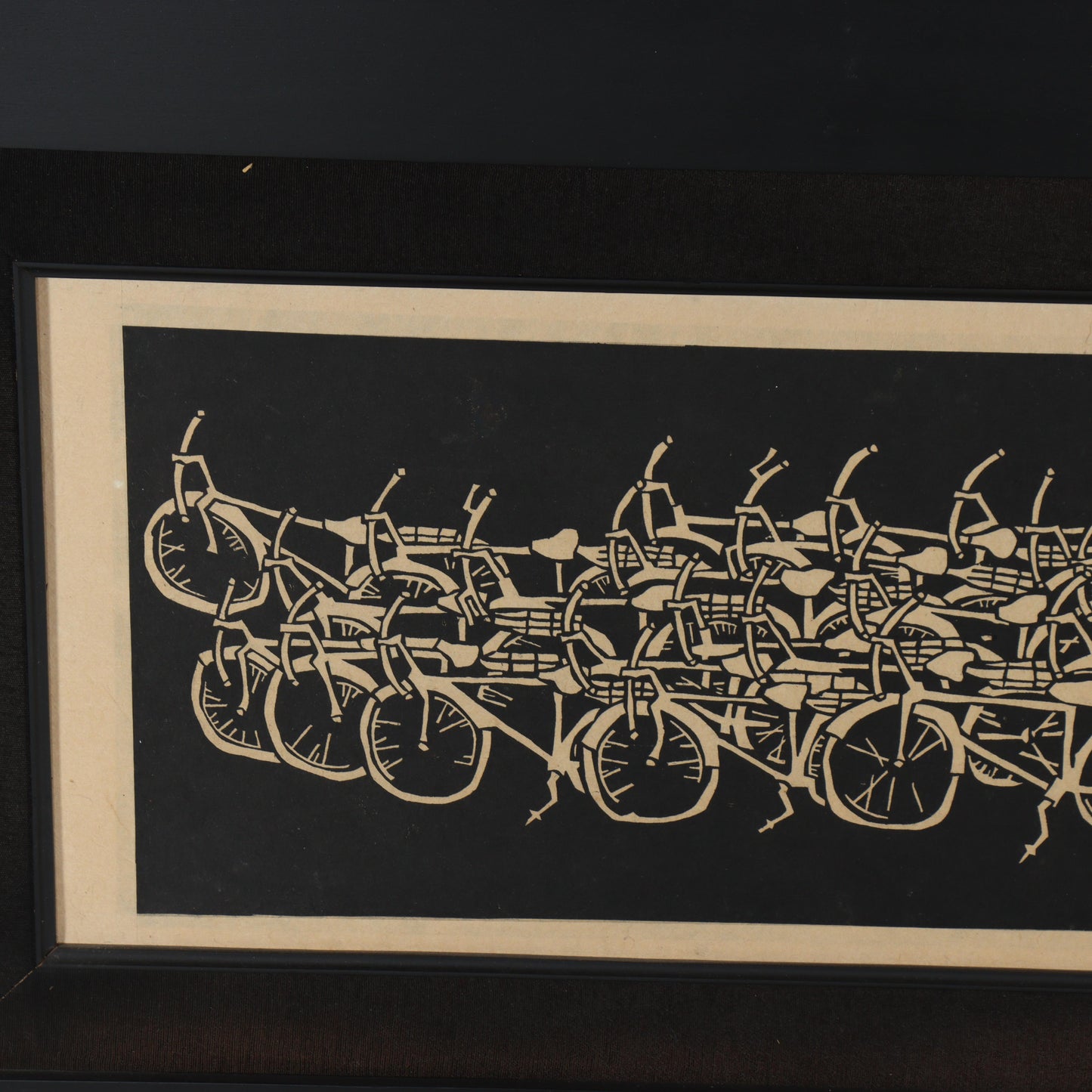 Tran Cong Dung, Vietnamese (b.1969), 2005, large scale woodcut on rice paper, 11 1/2"H x 62"W(stretcher), 23 1/4"H x 73 3/4"W(frame)