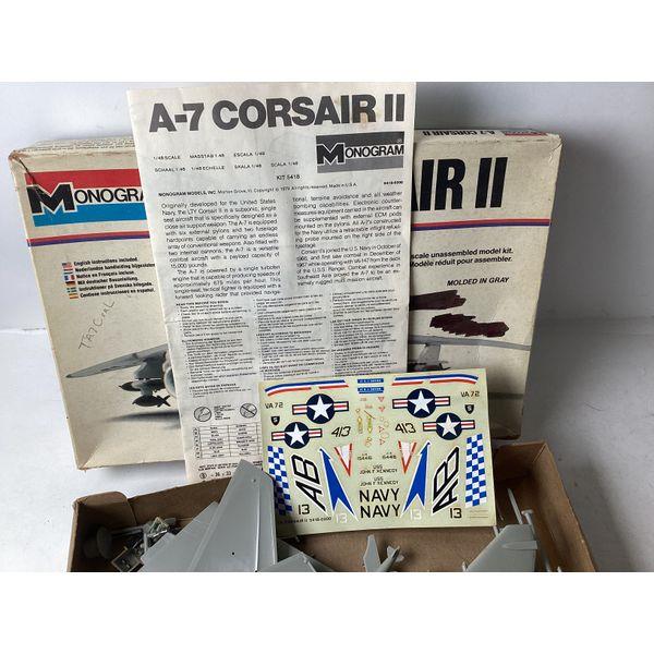 Monogram A-7 Corsair II, 1/48 Scale, Plastic Model Kit, Molded in Gray