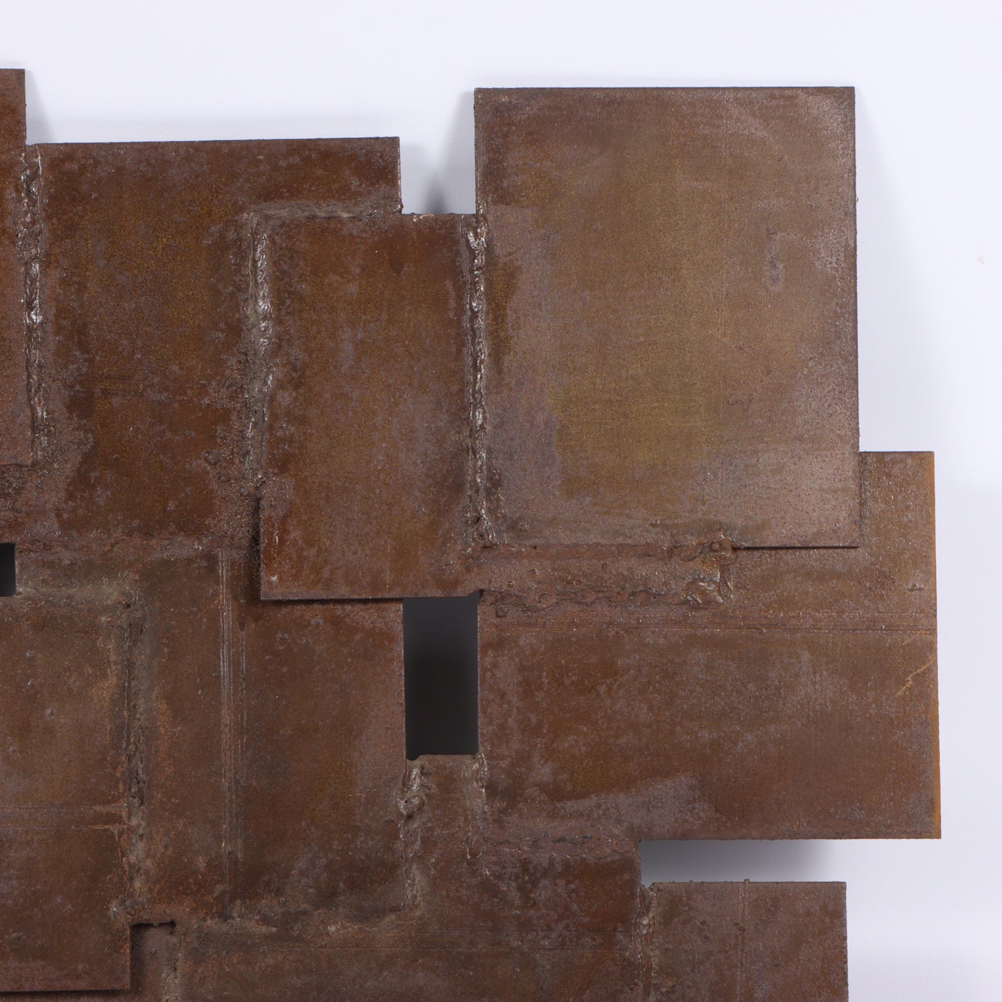 George Zachary Constant, American (1892 - 1978), brutalist wall hanging sculpture, bronze plate construction, 26"H x 24 1/2"W