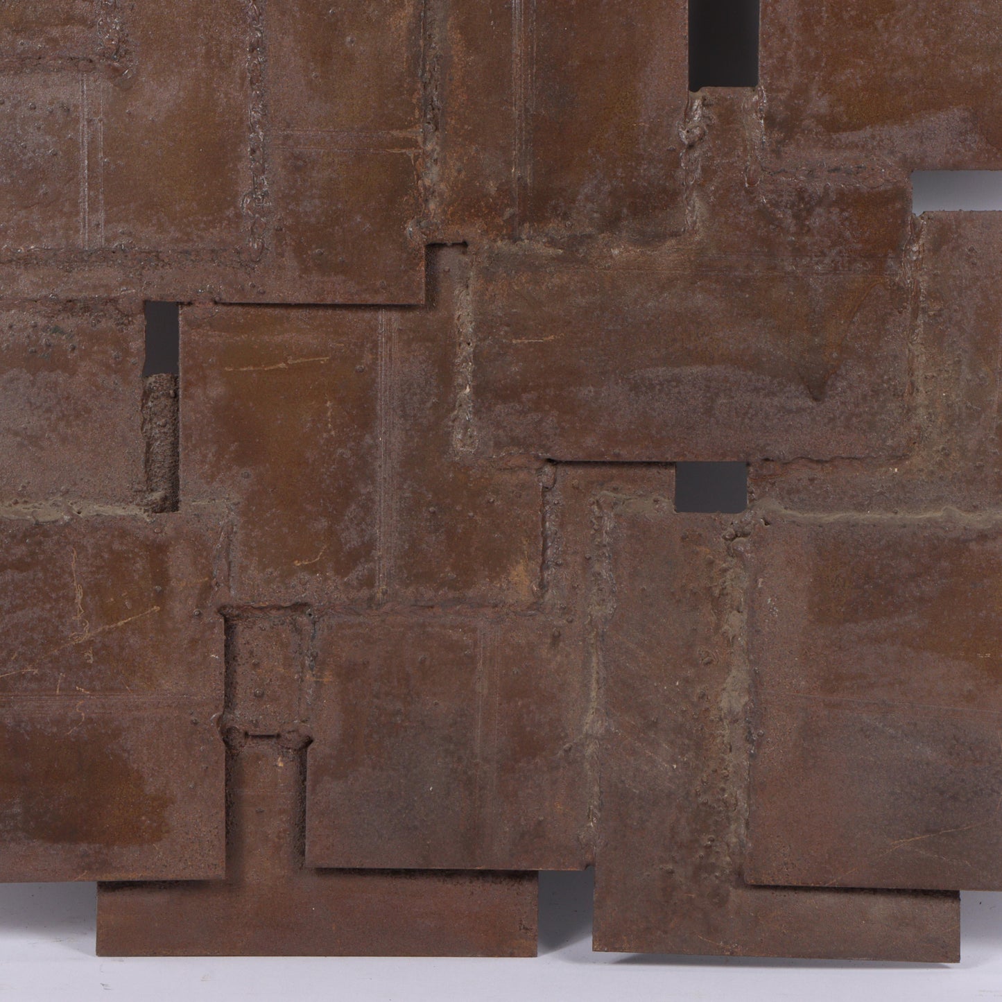 George Zachary Constant, American (1892 - 1978), brutalist wall hanging sculpture, bronze plate construction, 26"H x 24 1/2"W