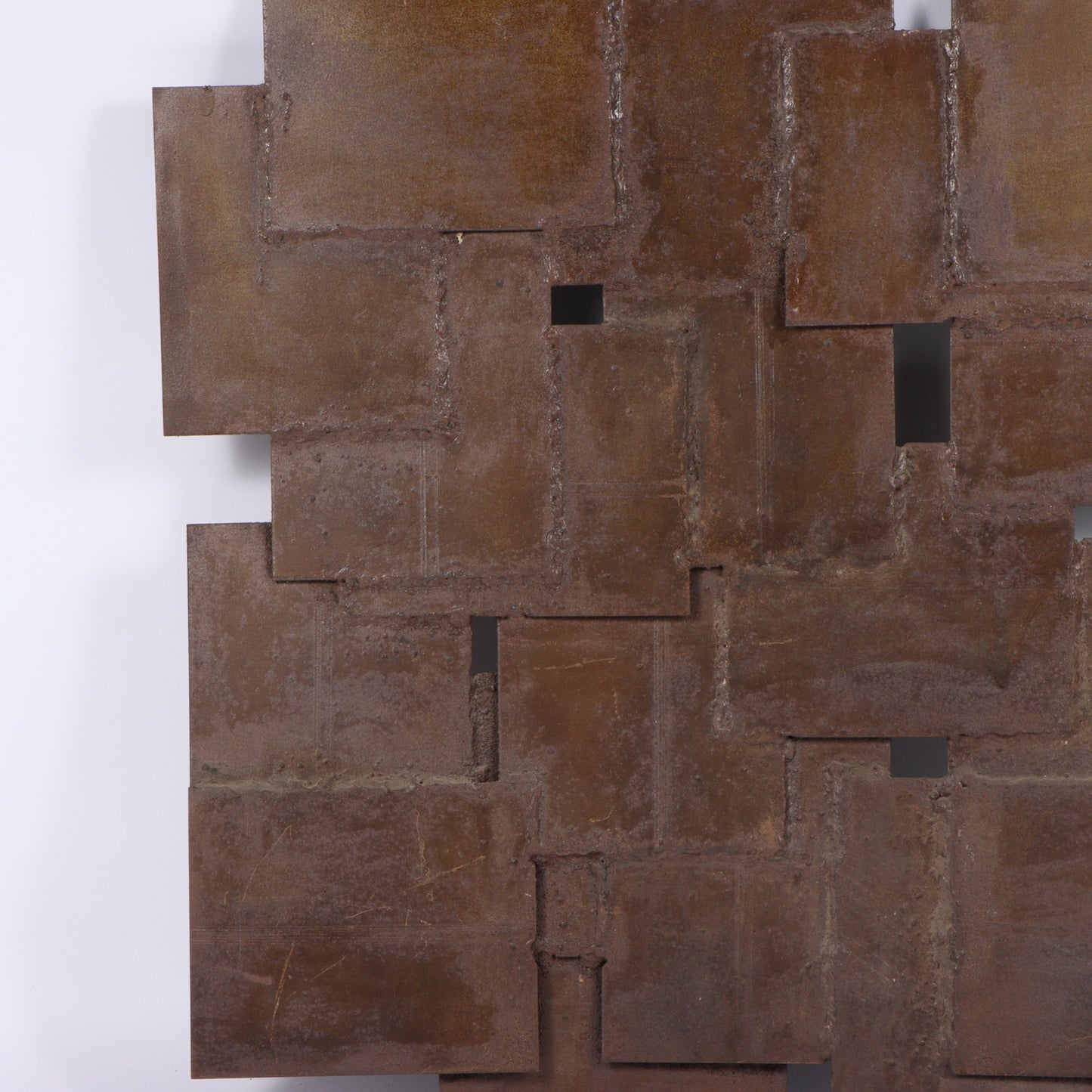 George Zachary Constant, American (1892 - 1978), brutalist wall hanging sculpture, bronze plate construction, 26"H x 24 1/2"W