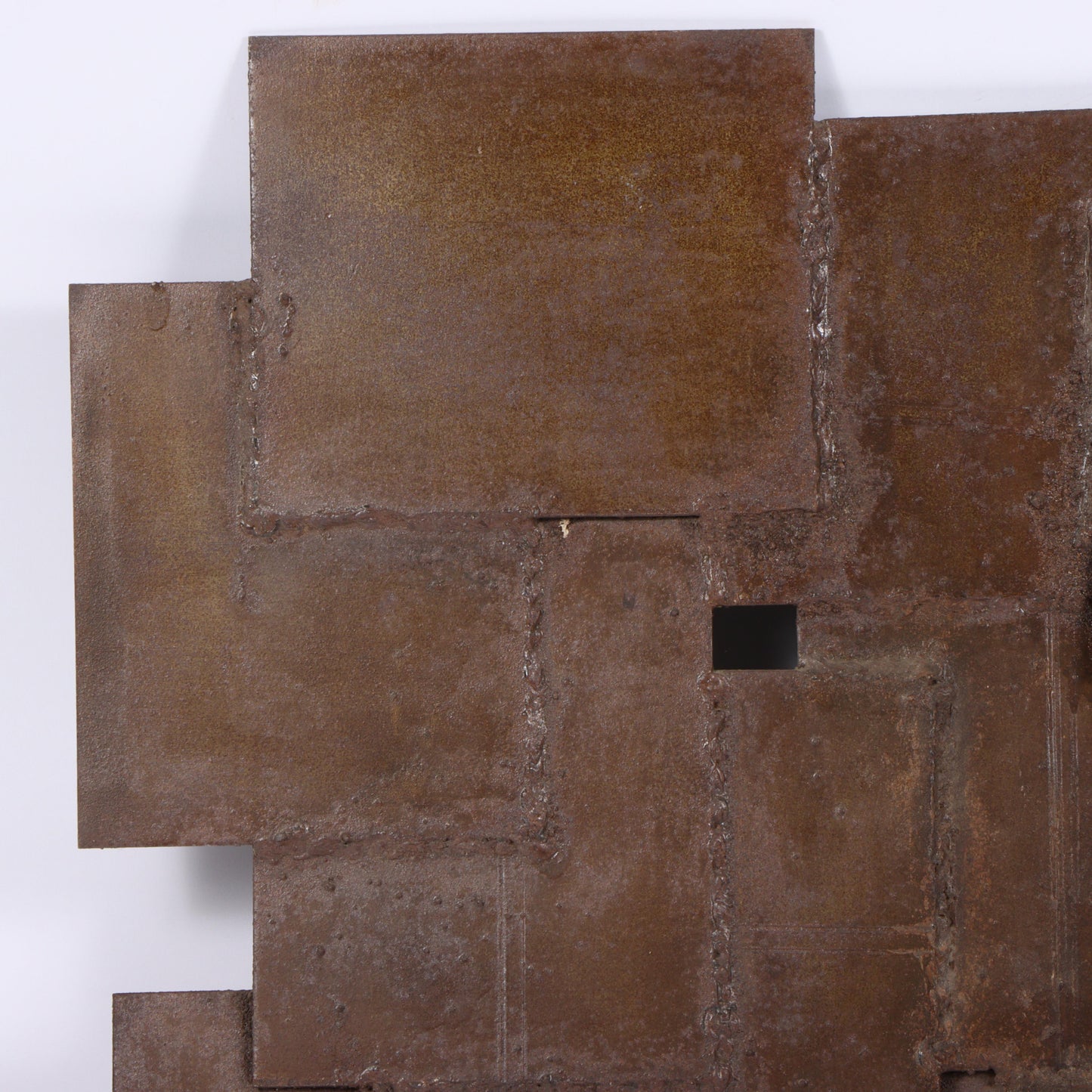 George Zachary Constant, American (1892 - 1978), brutalist wall hanging sculpture, bronze plate construction, 26"H x 24 1/2"W