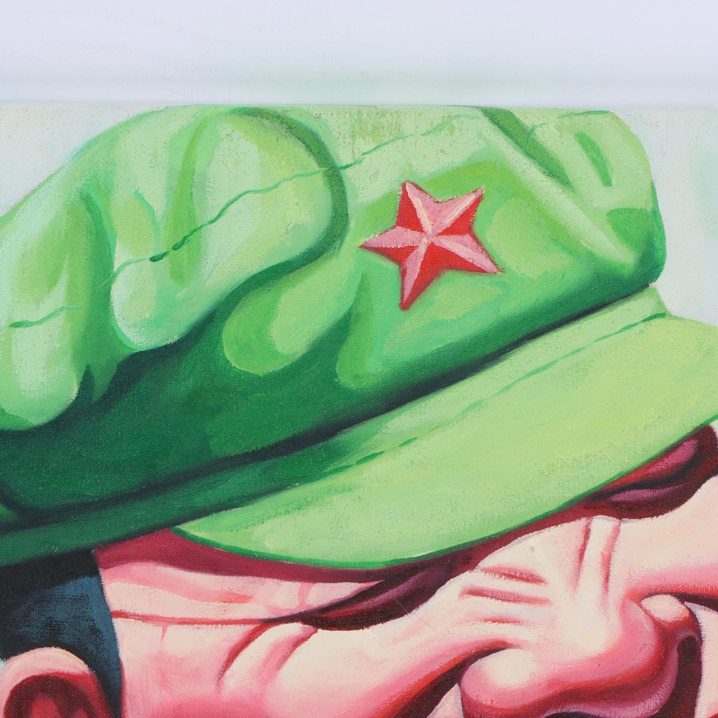 Yue Minjun (attributed), Chinese (b. 1962), Untitled, Hat, oil on canvas, 12"H x 11 3/4"W
