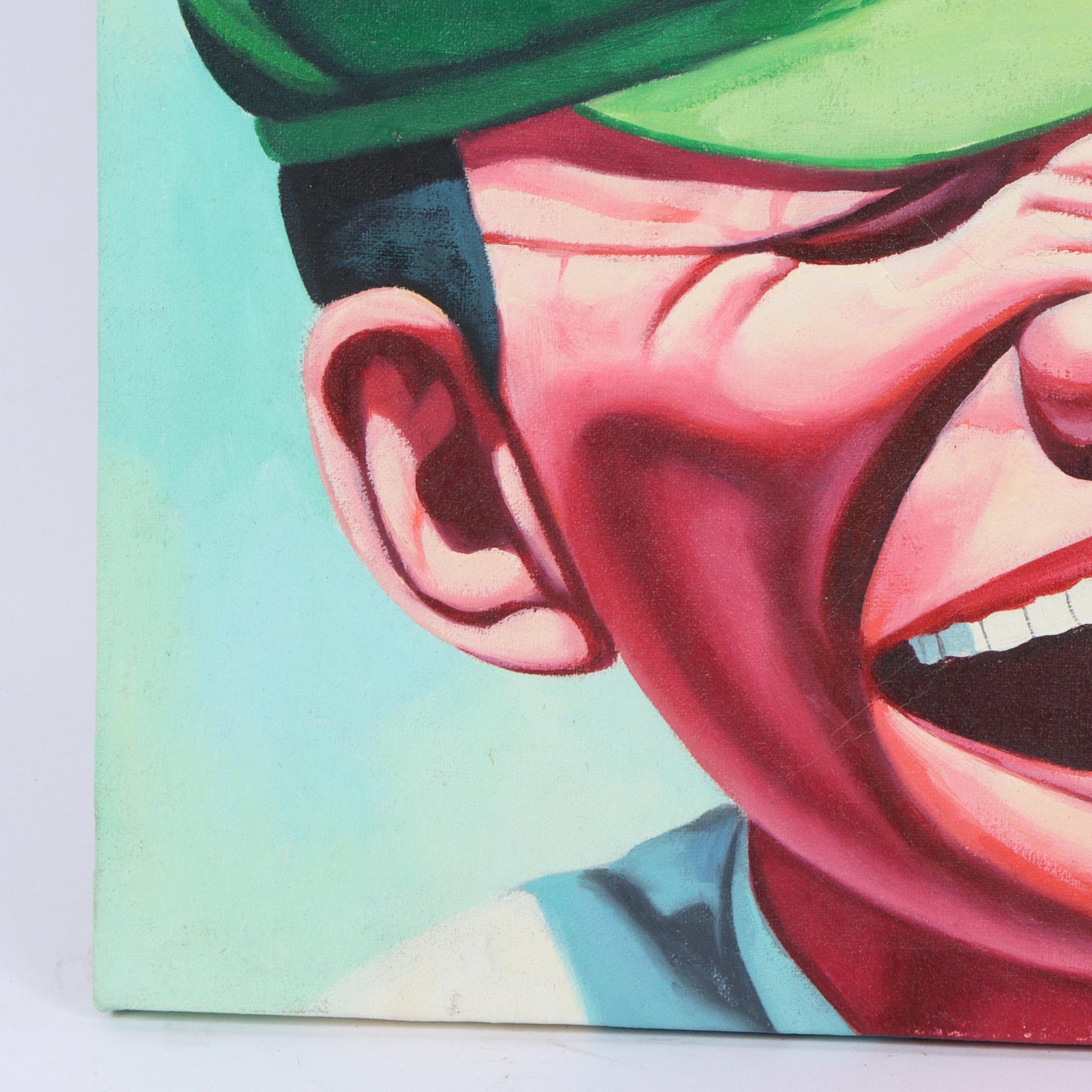Yue Minjun (attributed), Chinese (b. 1962), Untitled, Hat, oil on canvas, 12"H x 11 3/4"W