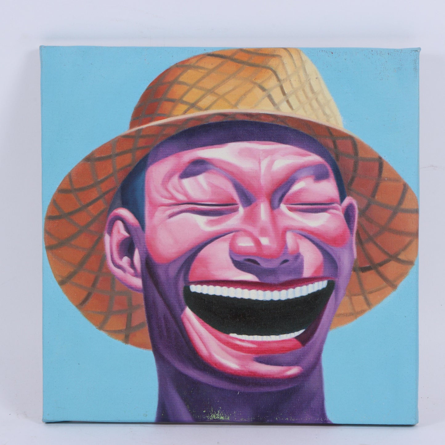 Yue Minjun (attributed), Chinese (b. 1962), Untitled, Hat, oil on canvas, 12"H x 12"W