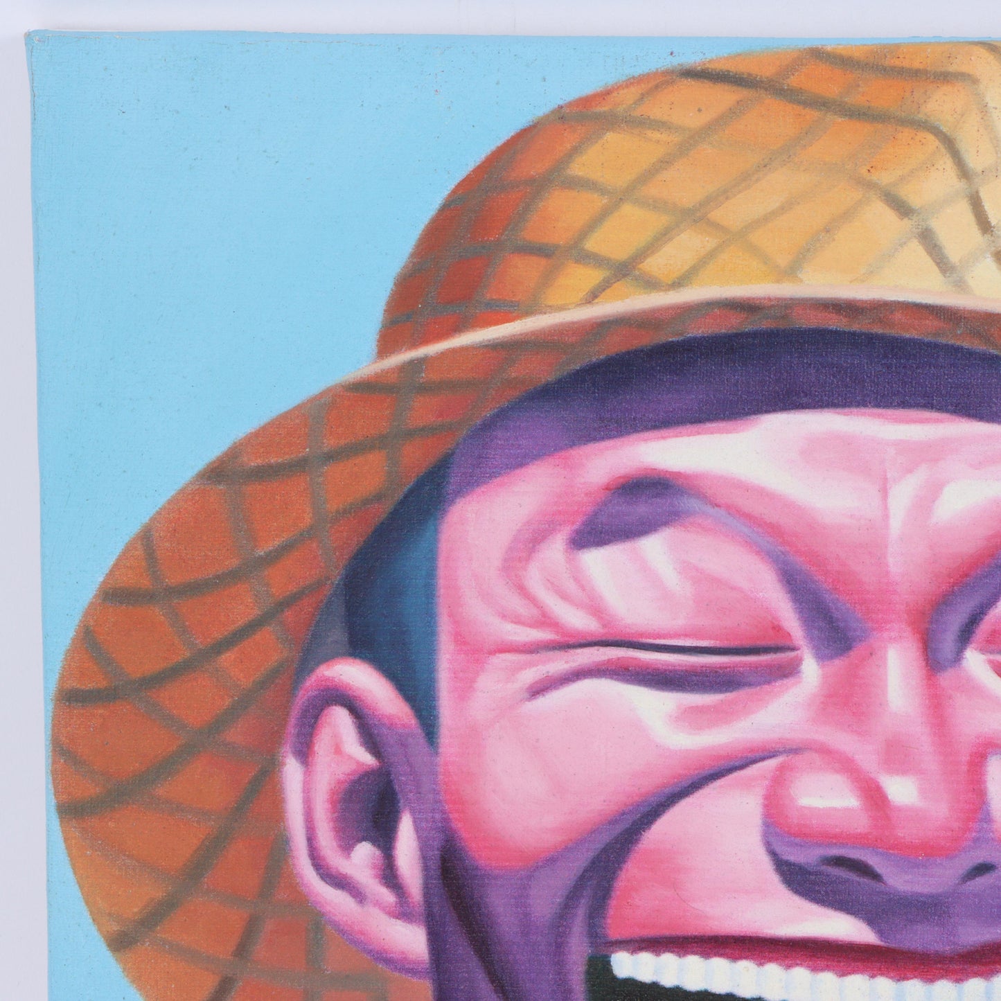 Yue Minjun (attributed), Chinese (b. 1962), Untitled, Hat, oil on canvas, 12"H x 12"W