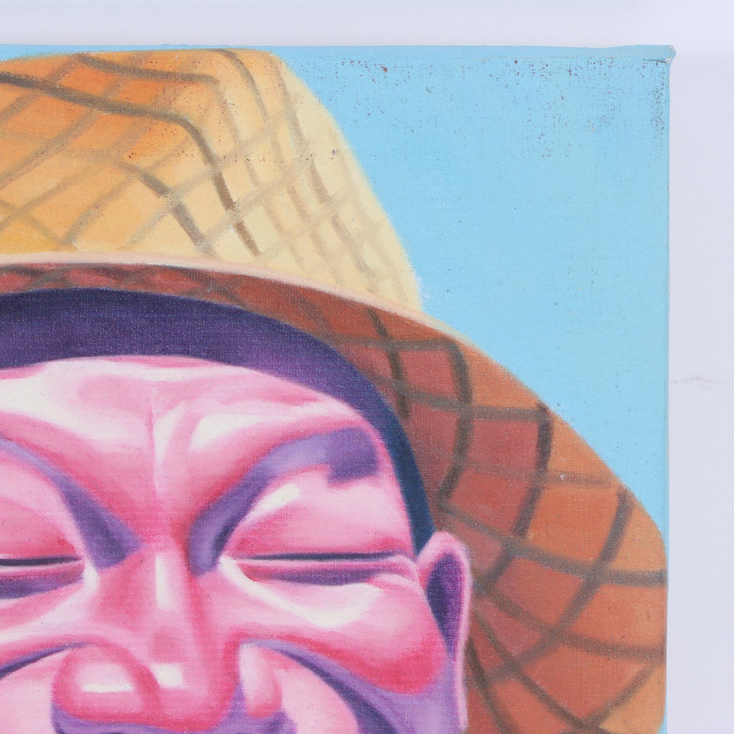 Yue Minjun (attributed), Chinese (b. 1962), Untitled, Hat, oil on canvas, 12"H x 12"W