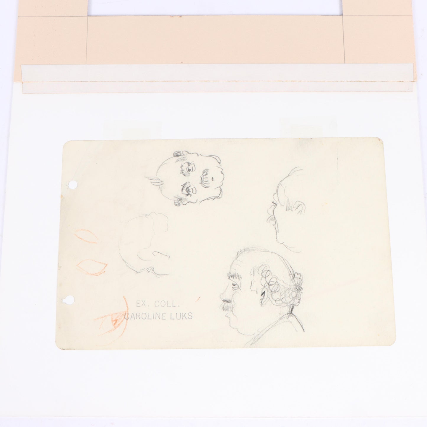 George Benjamin Luks, American (1867-1933), 2 portraiture studies of men and women, graphite on paper, 7 3/4"H x 5"W(paper), 10 1/2"H x 8 3/4"W(mat) - one