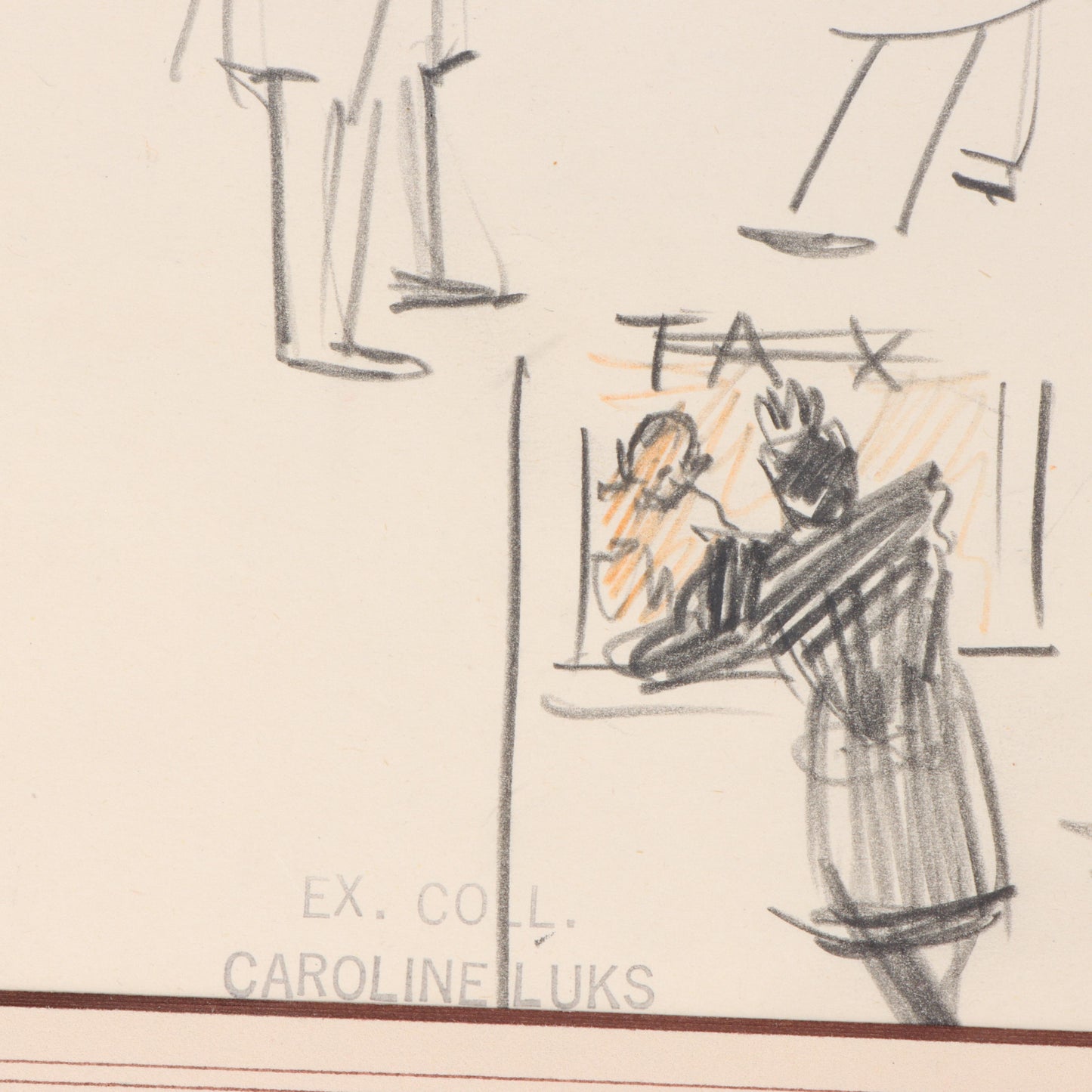 George Benjamin Luks, American (1867-1933), 2 figural studies; Delinquent Tax, Study, graphite on paper, 11"H x 8 1/2"W(paper), 14"H x 12"W(mat) - larger