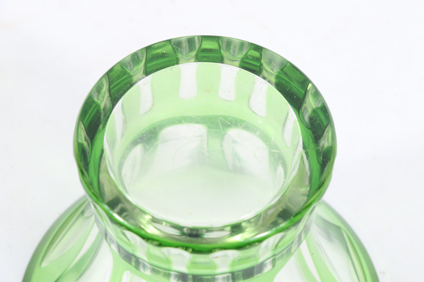 Otto Prutscher (Austrian, 1880–1949), Wiener Werkstatte Art Deco glass vessel. 3 3/4"H x 4 1/2"W