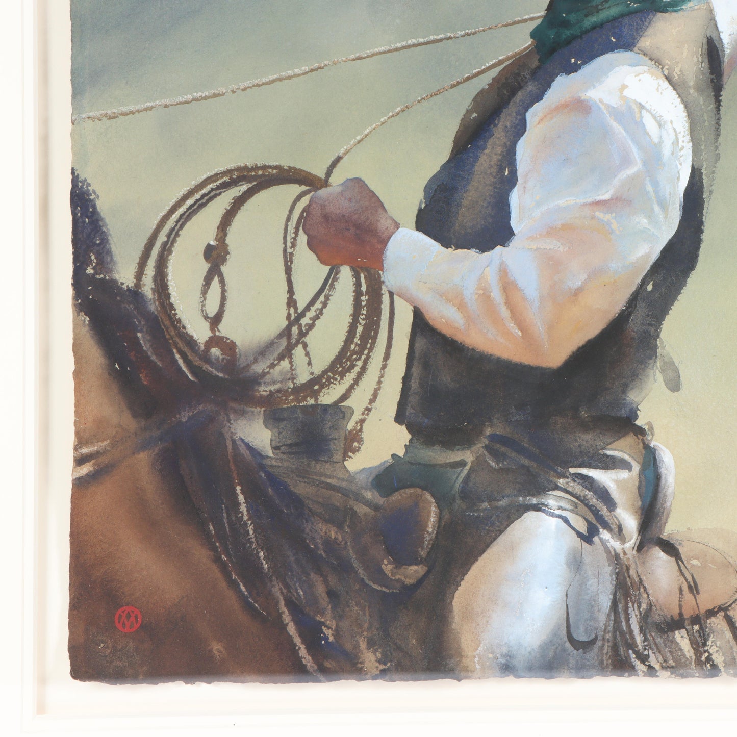 William Matthews, American (b. 1949), No Slack, watercolor on paper, 19"H x 19"W(paper), 29 3/4"H x 29 3/4"W(frame)