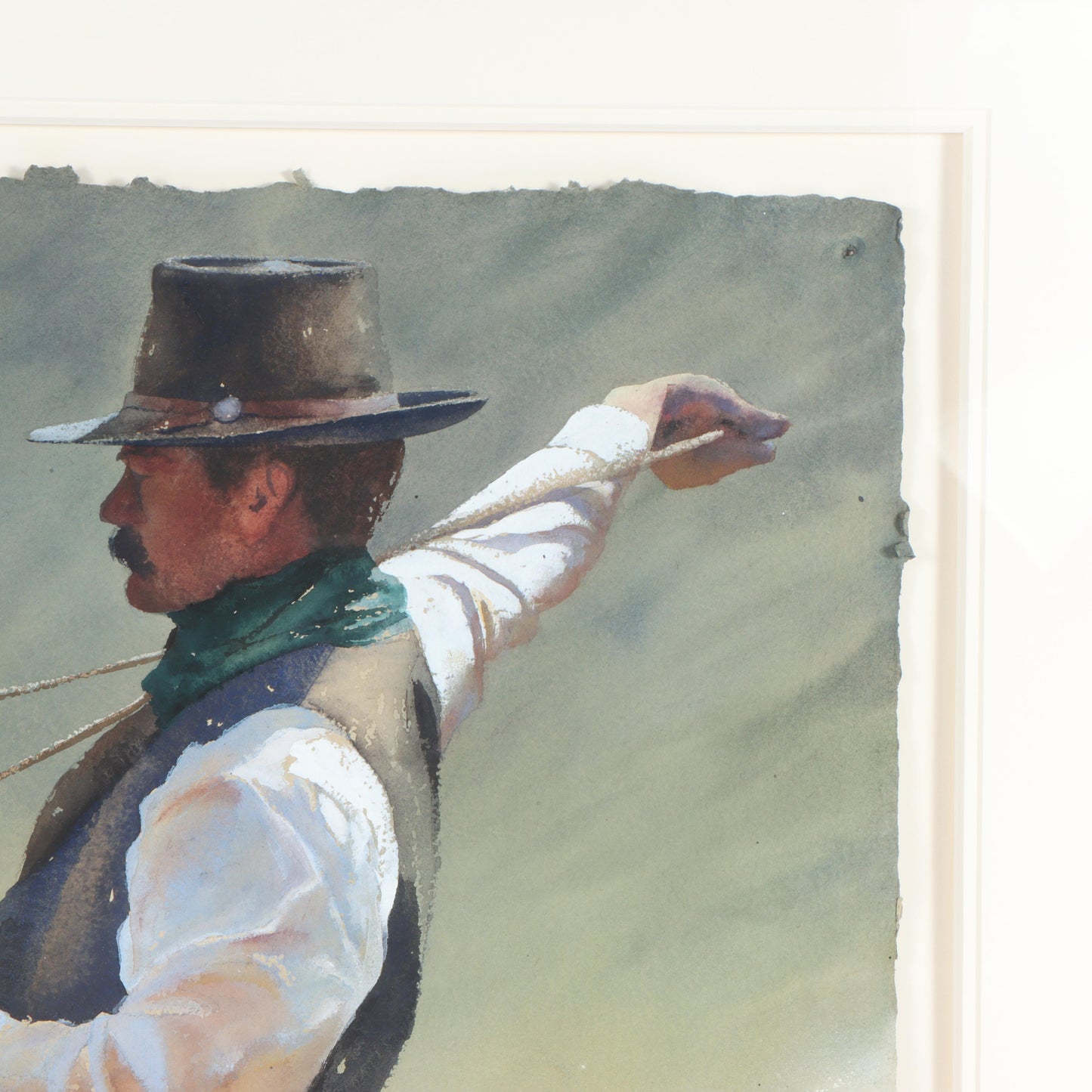 William Matthews, American (b. 1949), No Slack, watercolor on paper, 19"H x 19"W(paper), 29 3/4"H x 29 3/4"W(frame)