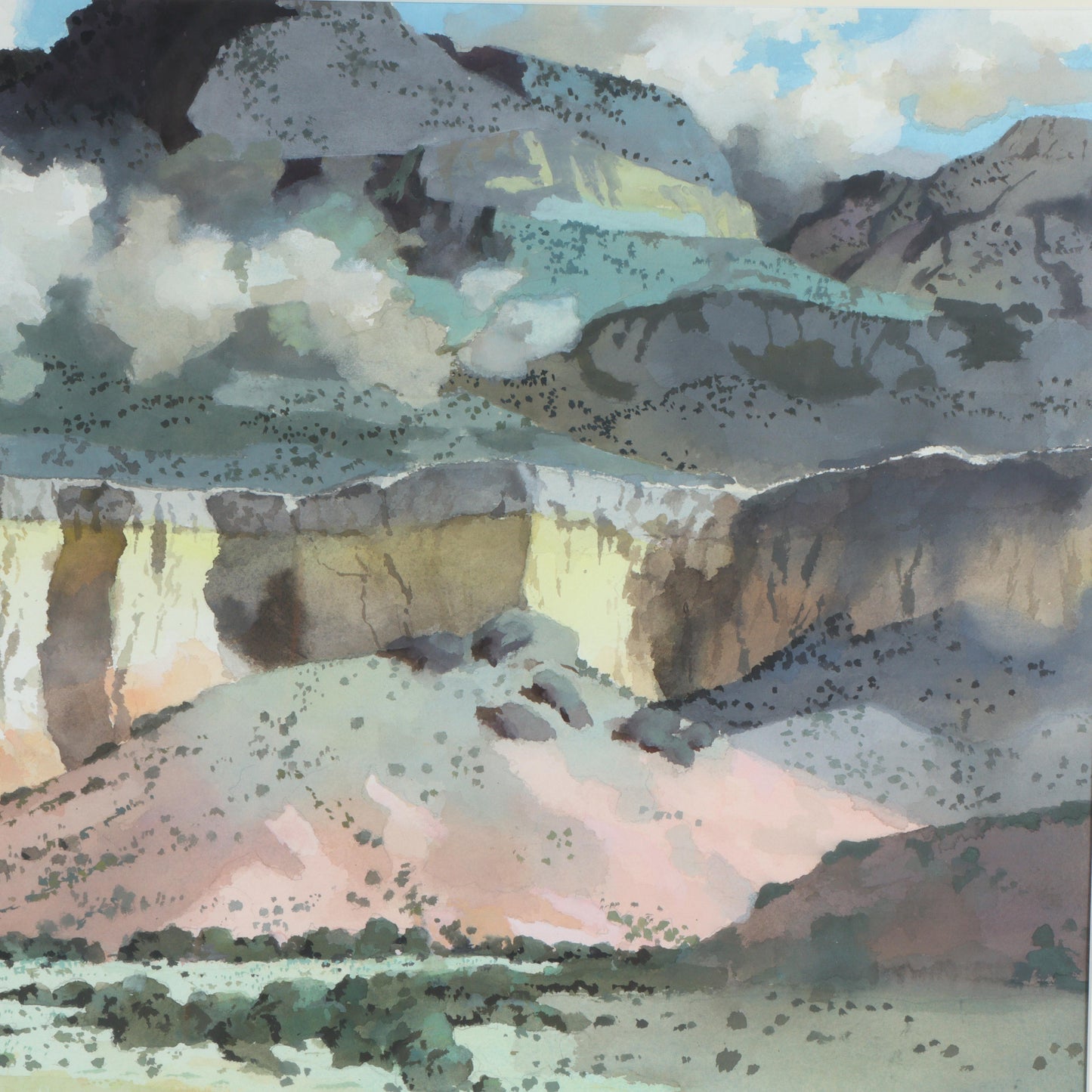 Nat Youngblood, Pennsylvania, Indiana (1916 - 2009), Rain Dance, watercolor on paper, 21 1/2"H x 29 1/4"W(sight), 32 1/2"H x 40 1/2"W(frame)