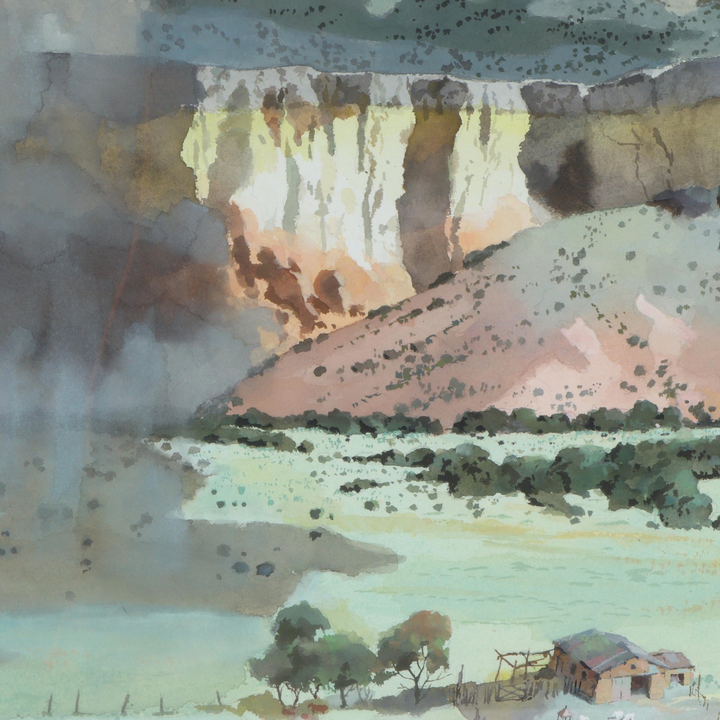 Nat Youngblood, Pennsylvania, Indiana (1916 - 2009), Rain Dance, watercolor on paper, 21 1/2"H x 29 1/4"W(sight), 32 1/2"H x 40 1/2"W(frame)