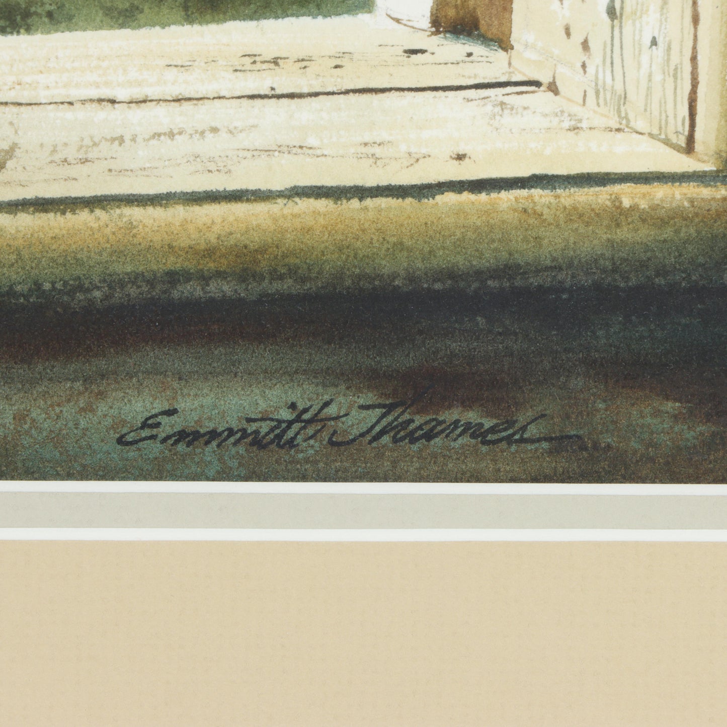 Emmitt Thames, Mississippi (b. 1933), A View of the Barn through open window, watercolor on paper, 13 3/4"H x 19 1/2"W(sight), 24"H x 30"W(frame)