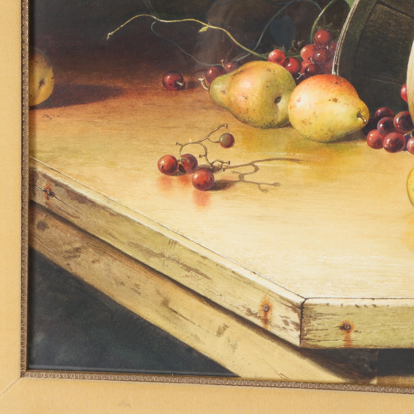 Emmitt Thames, Mississippi (b. 1933), Still Life With Melons & Pears, gouache on paper, 21 1/4"H x 28 3/4"W(sight), 33 1/4"H x 40 1/2"W(frame)