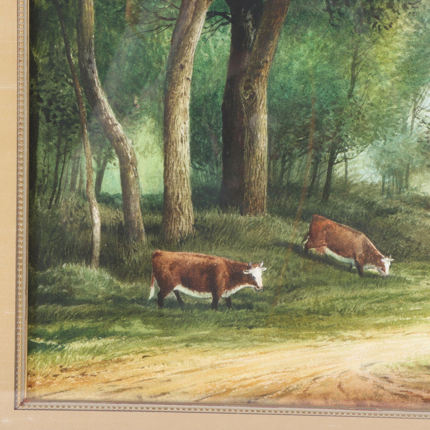 Emmitt Thames, American (b. 1933), Two Grazing, watercolor on paper, 14 3/4"H x 10 1/2"W(sight), 23 1/4"H x 19 1/4"W(frame)