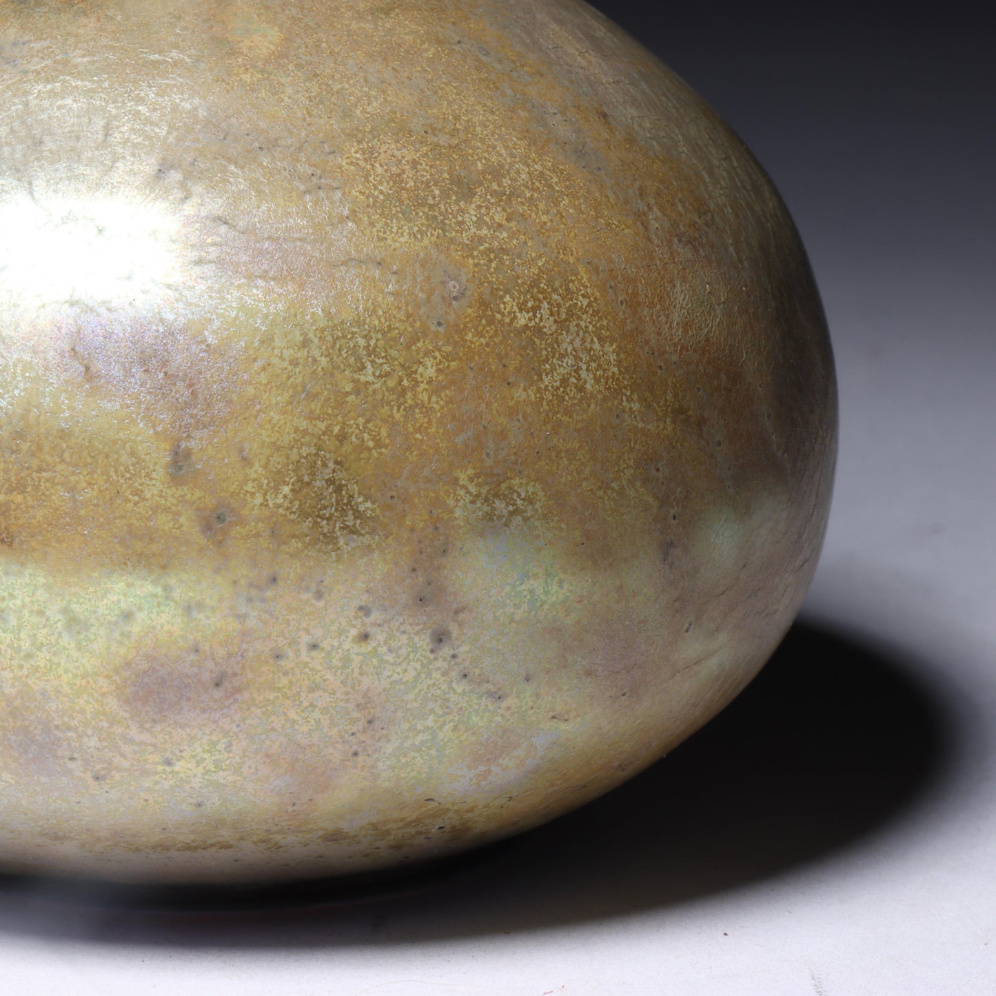 Laura Andreson, California (1902 - 1999), American studio pottery cabinet vase, lustre over earthtone glazed ceramic, 2 3/4"H x 3 1/4"Diam.