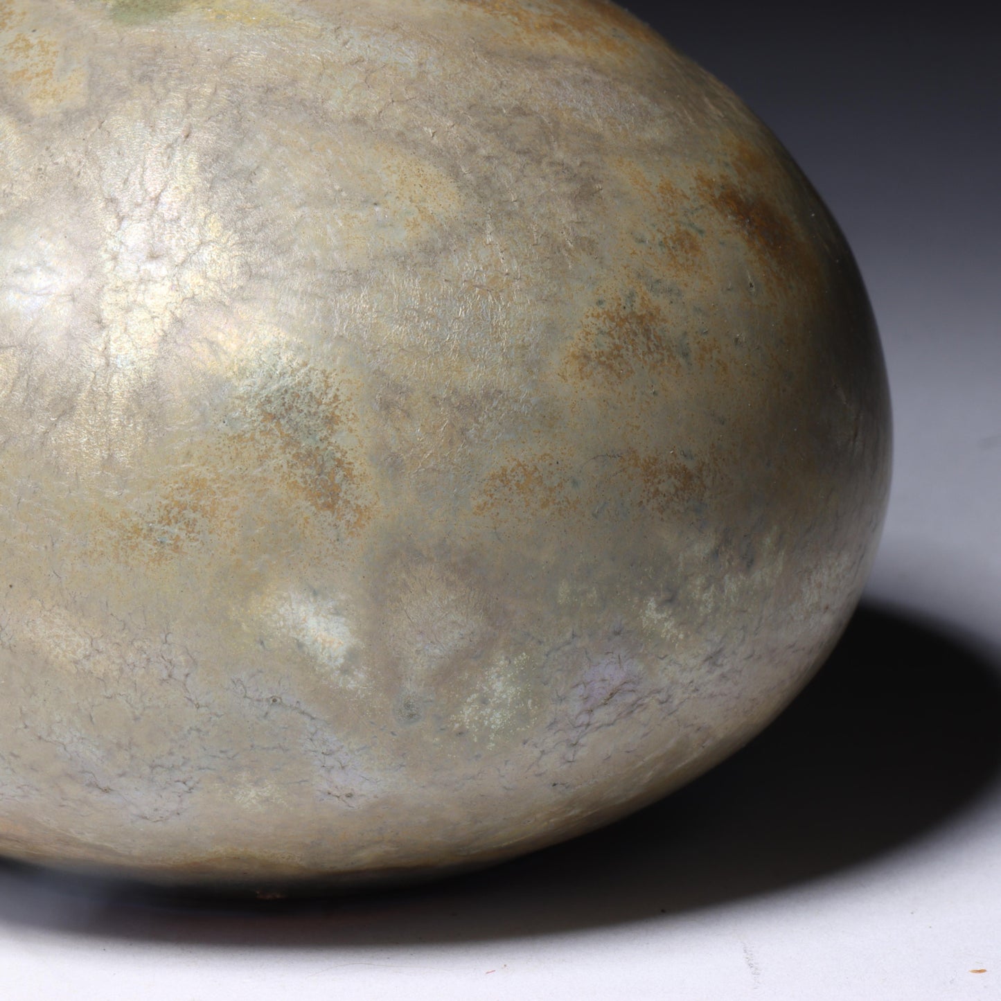 Laura Andreson, California (1902 - 1999), American studio pottery cabinet vase, lustre over earthtone glazed ceramic, 2 3/4"H x 3 1/4"Diam.