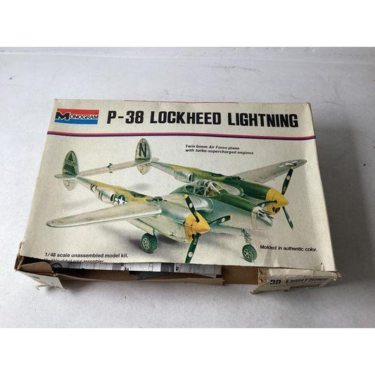 Monogram P-38 Lockheed Lightning, 1/48 Scale, Unassembled Model Kit