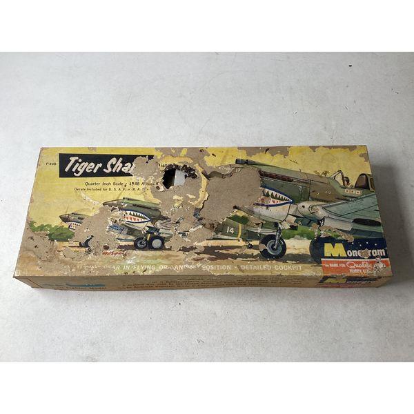 Monogram Tiger Shark - PA96:98, Vintage Model Kit, WWII Fighter Plane