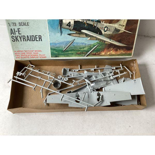 Monogram A1-E Skyraider 1/72 Scale Model Kit - Vintage Action Kit, Pilot, Display Stand