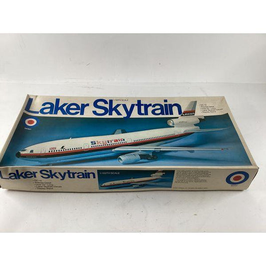 FROG Laker Skytrain DC-10, 1/100 Scale Model Kit - Vintage Plane, Display Stand