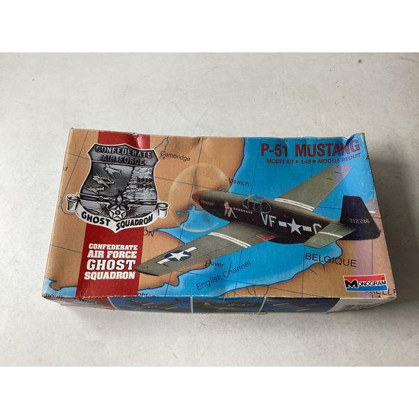 Monogram P-51 Mustang, Model Kit 1:48 Scale, Confederate Air Force Ghost Squadron, Model Recuit