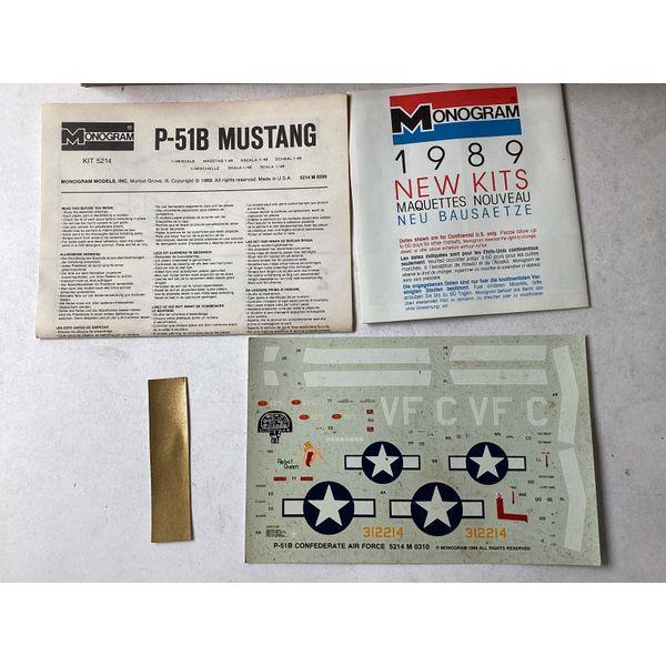 Monogram P-51 Mustang, Model Kit 1:48 Scale, Confederate Air Force Ghost Squadron, Model Recuit